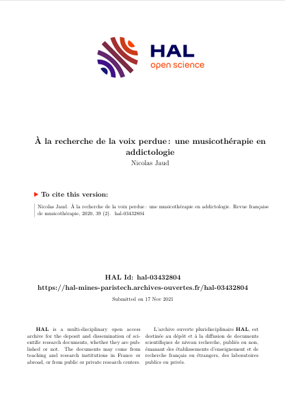 Musicothérapie en addictologie